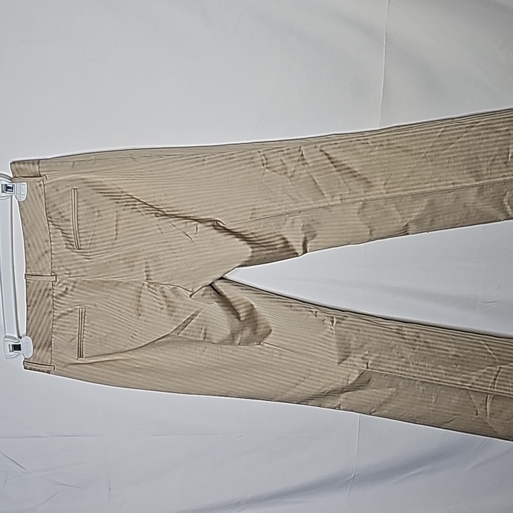 Like New Antonio Melani pinstripe tan 2 pc pants blazer suit set sz 8 - Picture 4 of 10